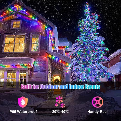 Electight RGB Smart IC String Lights Indoor 16FT/5M [APP & Remote Control], 50 LEDs Multicolor Fairy Lights, USB Powered & IP65 Waterproof, Music/Voice Sync, Fairy String Lights for Christmas, Party