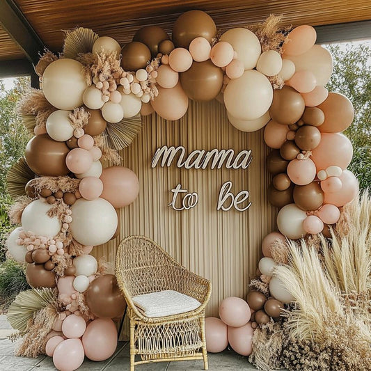 RUBFAC Brown Balloons, 129pcs Different Sizes 18 12 10 5 Inches for Garland Arch Kit, Premium Boho Coffee Brown Latex Balloon for Birthday Party Graduation Wedding Anniversary Baby Shower Decoration