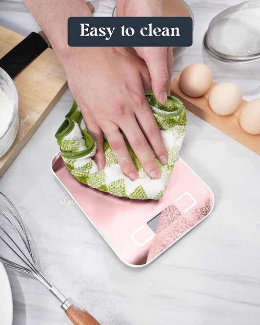 Tcsxady Food Scale, 11lb Digital Kitchen Scale with 6 Units LCD Display and Tare Function,Compact Design for Baking,Healthy Cooking,Meal Prep, 304 Stainless Steel