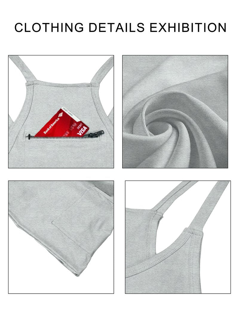 VIUTIL Womens Athletic Dress Built in Shorts Hot Shot Mini Dress Spaghetti Straps Tennis Workout 2026 Summer Romper Dress, Heather Grey, Medium