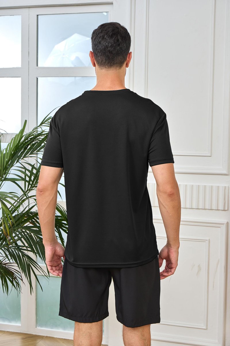 5 Pack Men’s Athletic Active Quick Dry Crew Neck T Shirts Running Gym Workout Short Sleeve Tee Tops