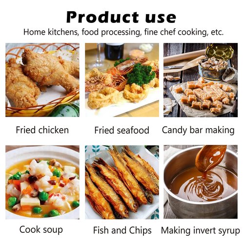 Candy/Deep Fry Oil Thermometer for Frying with 12'' Probe & Pot Clip,- CookingThermometer for Frying Oil Candle Making Hot Deep Fryer (1, 12)
