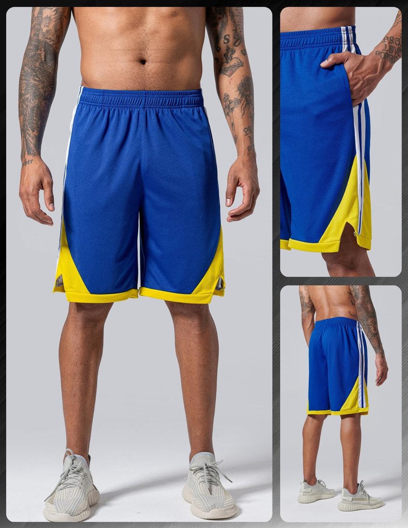 Liberty Imports 5 Pack Men's Quick Dry Athletic Basketball Shorts 9" Inseam with Pockets, Activewear for Workout Gym Running (Set 3, Large)