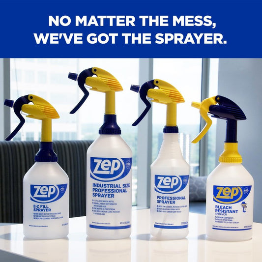 Zep New Bleach Resistant Professional Sprayer 2.0 Bottle 32 Ounces - 30 Foot Spray, Adjustable Nozzle