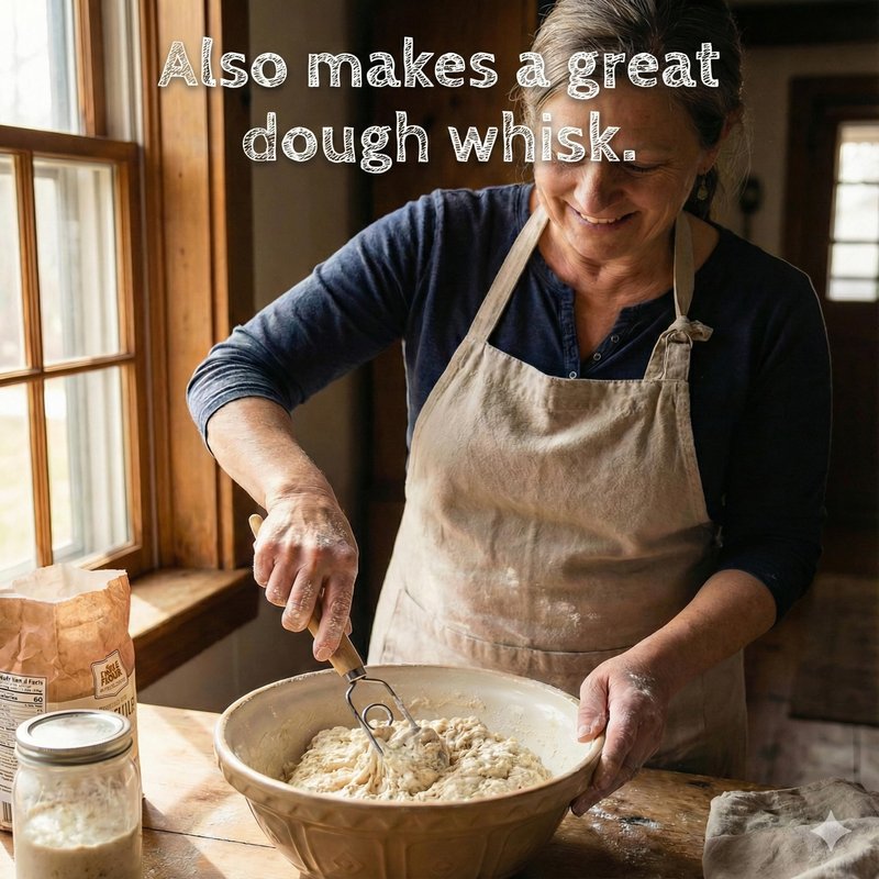 Sourdough Starter Stirring Hook and Dough Whisk | Small Size to Fit in Jars | Improve the Mixing Standard Of Your Starter For Better Baking Results | New England Sourdough Starter Co.