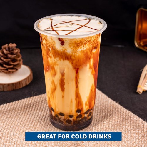Freshware Clear Plastic Cups - 20 oz Disposable Cups for Iced Coffee, Smoothies & Cold Drinks | 100 Pack