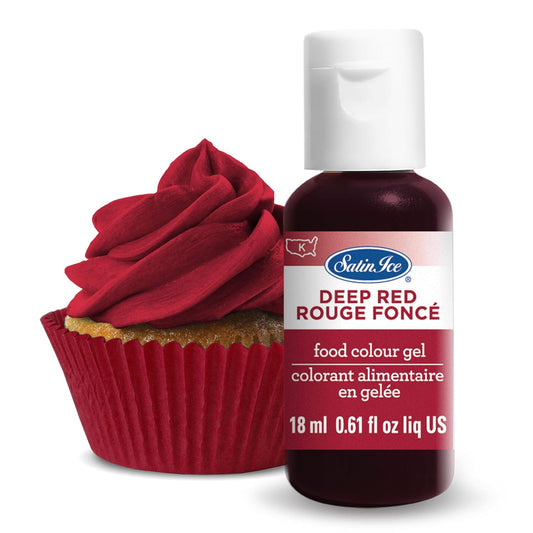 Satin Ice Liquid Gel Food Color - Deep Red, 0.61 Fl Oz Bottle for Vibrant Baking and Decorating