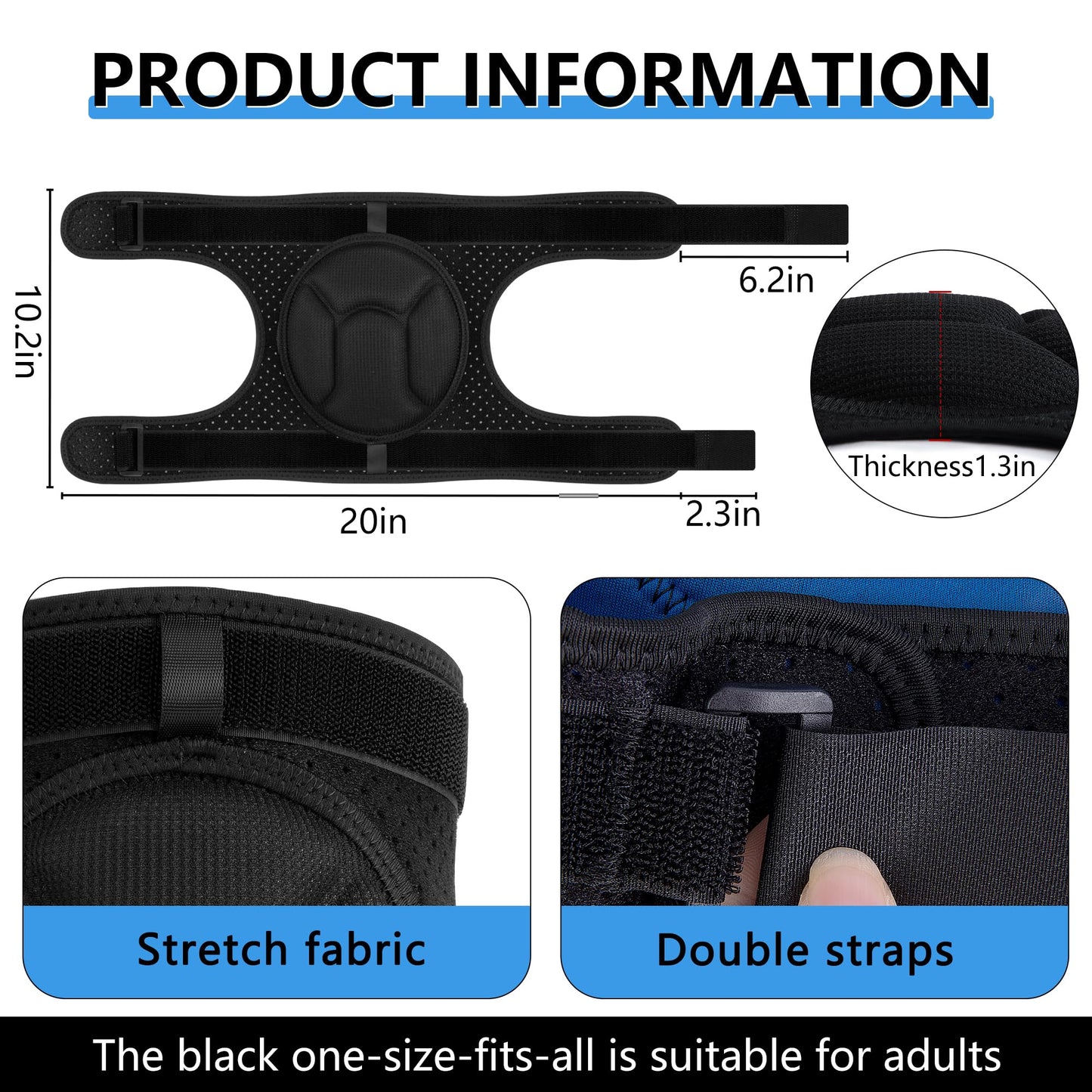 Shupakul 2 Pairs Ski Protective Knee Pads Elbow Pads,Thickened Ski Knee Pads Elbow Pads Set for Kid & Adult,Non-Slip Ski Skating Protective Gear for Skiing Snowboarding Outdoor Sport Protection