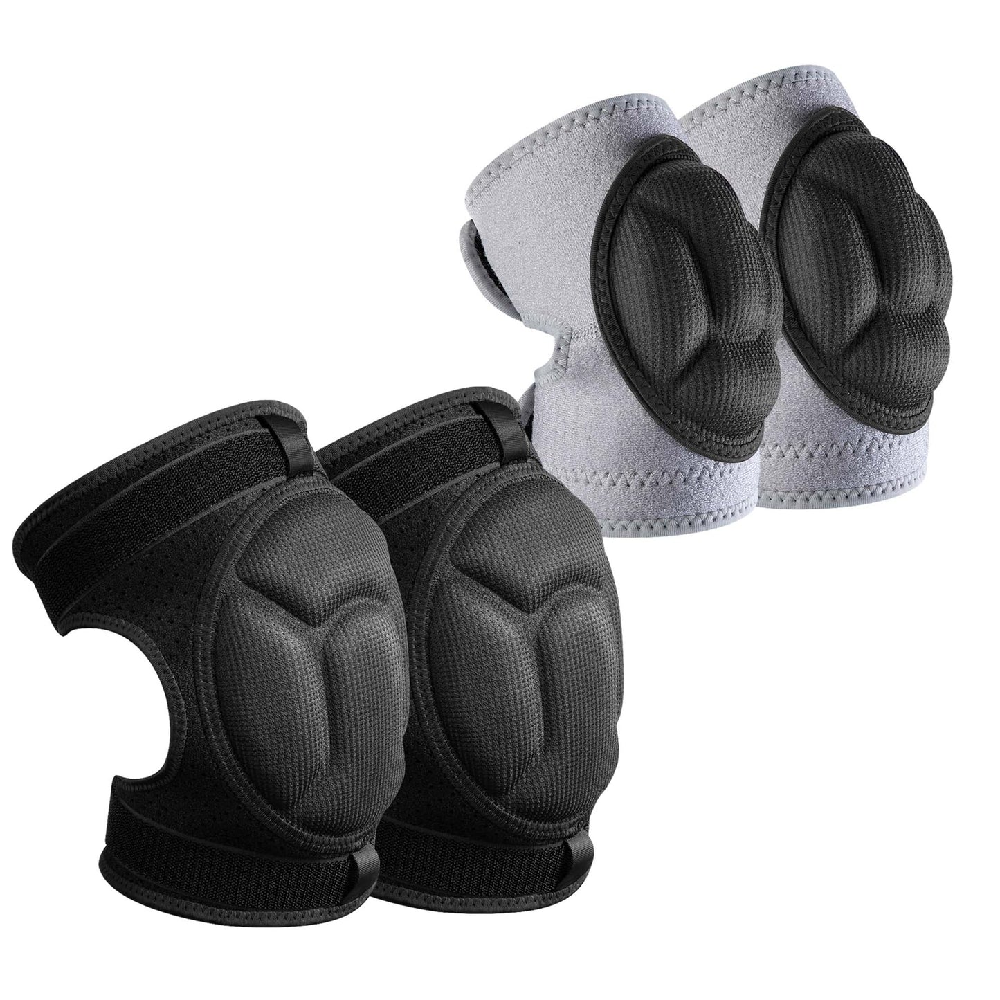 Shupakul 2 Pairs Ski Protective Knee Pads Elbow Pads,Thickened Ski Knee Pads Elbow Pads Set for Kid & Adult,Non-Slip Ski Skating Protective Gear for Skiing Snowboarding Outdoor Sport Protection
