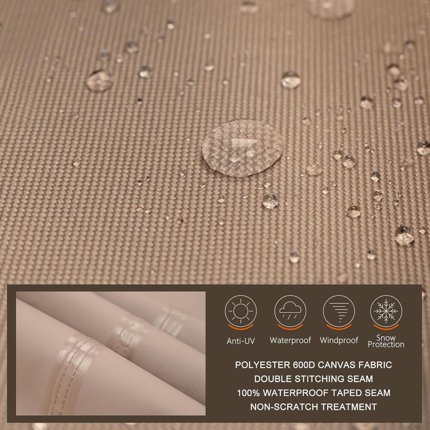 ULTCOVER Patio Umbrella Cover - 600D Waterproof Protection for Offset Umbrellas 7.5-11.5 Feet