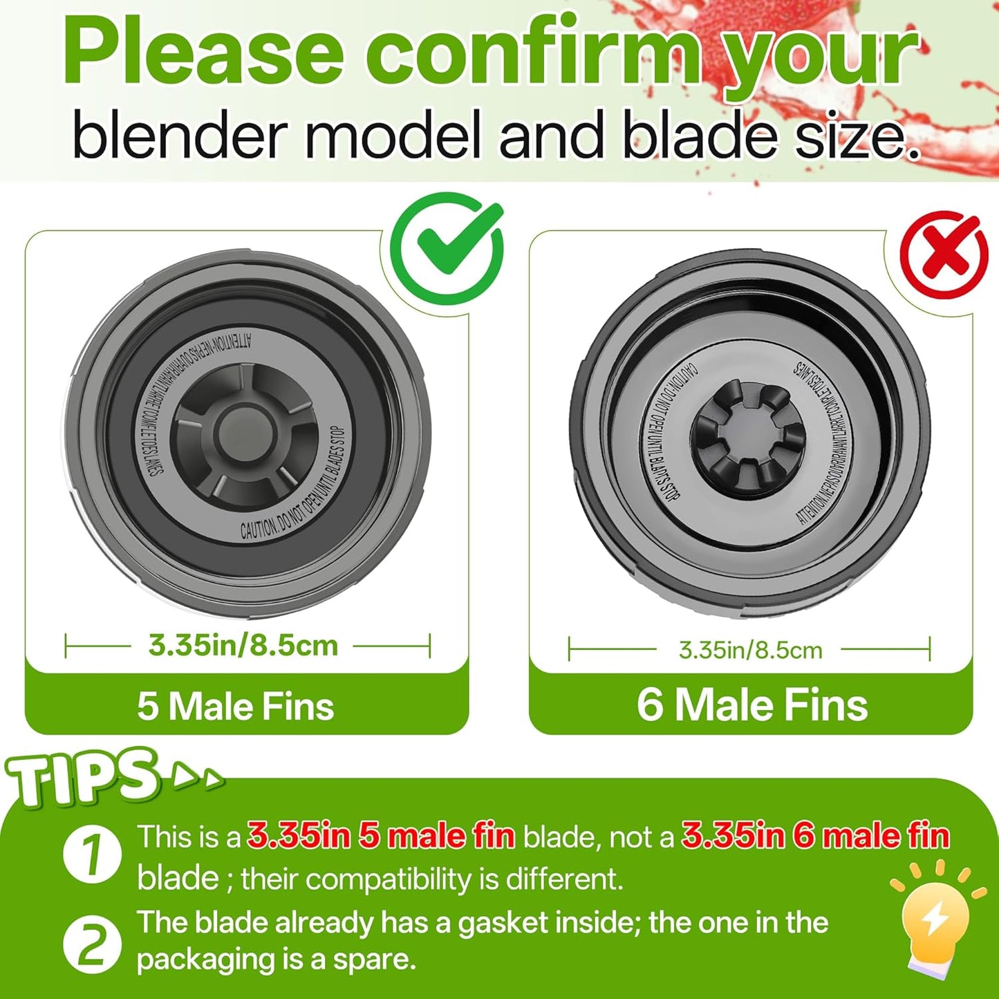 Ninja Blender Replacement Blade - 5 Fins Extractor Assembly, 3.35in Compatible with QB3000 Series