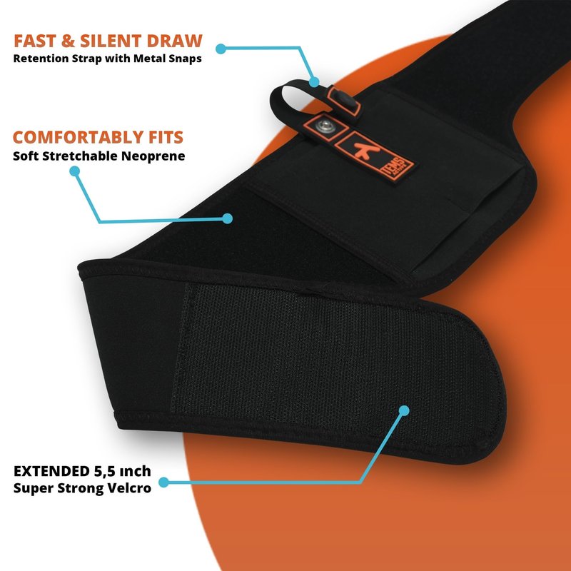Tems Active Shoulder Holster for Concealed Carry – Concealed Chest Holster, Universal Gun Holster for Men & Women Fits Glock, S&W, Sig and Most Pistols (45“ (Fits Bust/Belly Sizes up to 42"), Right)