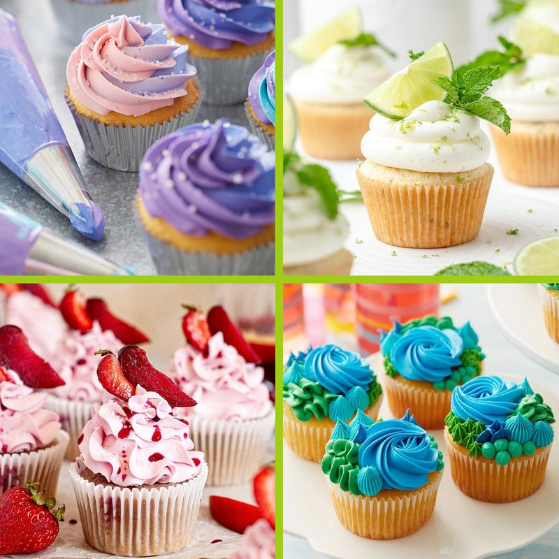 Suuker Large Piping Tips Set, Seamless Stainless Steel Cake Decorating Tips, Pastry Tips and Piping Bags, Frosting Icing Tips for Baking Cupcakes, Cake, Cookie (1M 2D 2F 6B 2A)
