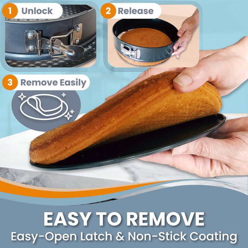 Springform Pan 9 Inch NONSTICK - Cheesecake Pan with Silicone Sleeve – NO LEAKS in Water Bath - No Foil Wrap Needed - Easy Cake Release – Sturdy Build - Heavy-Gauge Carbon Steel 0.4 mm