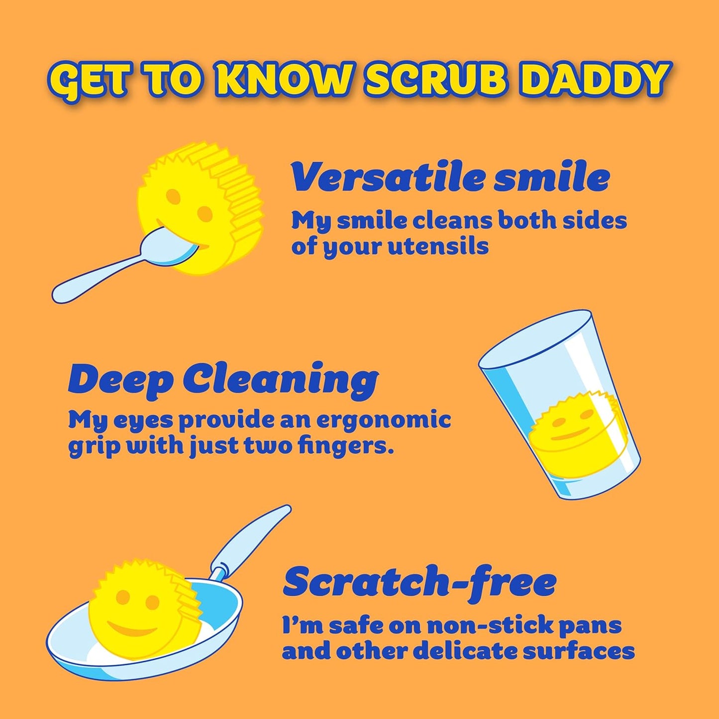 Scrub Daddy All-Purpose Cleaner Cream - Lemon Scent for Glass, Chrome & Marble | 3 Pack (16.9 Oz Each)