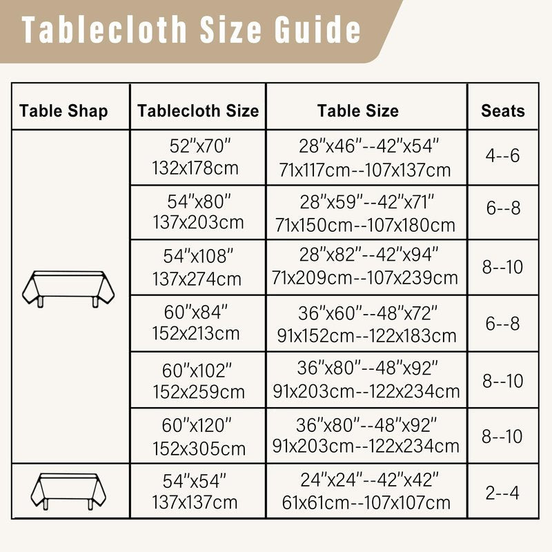 DWCN Faux Linen Tablecloth Rectangle - Beige Tablecloths Fabric Waterproof Spill-Proof Wrinkle and Stain Resistant Decorative Farmhouse Table Cover for Kitchen Dining Party, 60 x 84 Inch