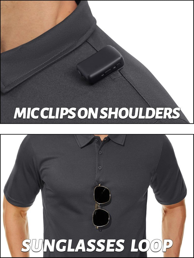 TACVASEN Polo Shirts for Men Dry Fit Short Sleeve Performance Collared Shirt Light UPF 50+ Tactical Work Golf Polos Dark Gray, L