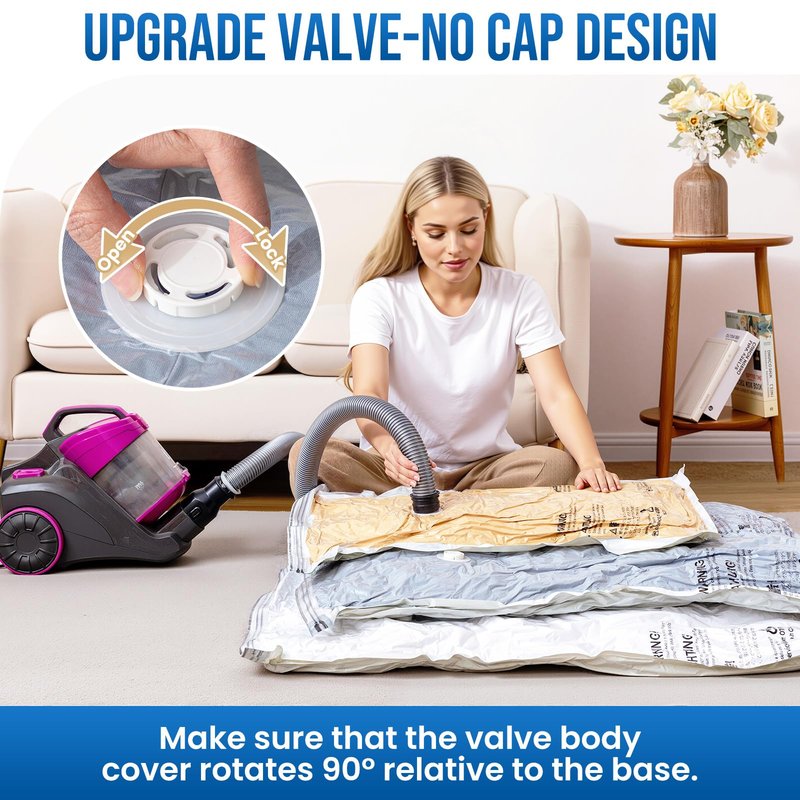TAILI 8 Pack Vacuum Storage Bags for Comforter and Blankets, Jumbo Vacuum Seal Bags for Bedding 40x31 Inch, Space Saver Bags for Clothes, Pillows, Saving More Closet Space