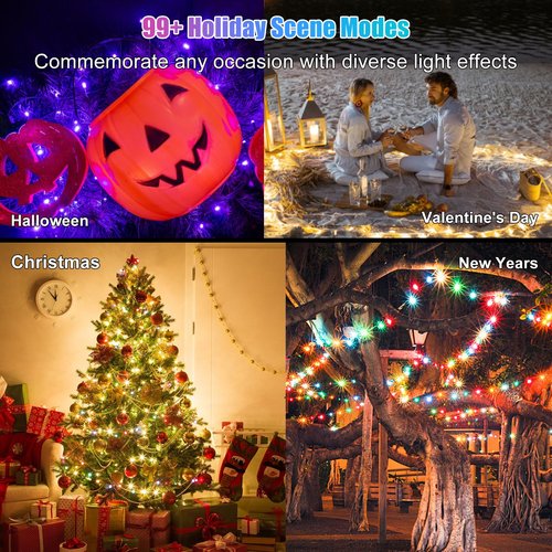 Electight RGB Smart IC String Lights Indoor 16FT/5M [APP & Remote Control], 50 LEDs Multicolor Fairy Lights, USB Powered & IP65 Waterproof, Music/Voice Sync, Fairy String Lights for Christmas, Party
