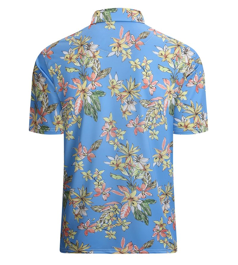 Damipow Mens Golf Shirts Dry Fit Polo Shirts Moisture Wicking Short Sleeve Hawaiian Polo Shirt