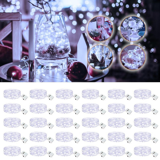 Fairdeer 30 Pack Fairy Lights Battery Operated - 7ft 20 Led Twinkle Lights 3 Modes, Bulk Mini String Lights Waterproof for Mason Jars Vases DIY Party Wedding Decoration Christmas -Cool White