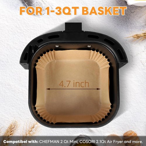 COSORI Small Air Fryer Liners - Disposable Parchment Paper Baking Sheets for 2 Qt Air Fryers