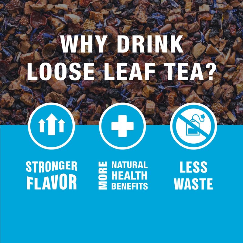 Tiesta Tea Blueberry Wild Child, Mother's Day Loose Leaf, Blueberry Hibiscus Herbal Tea, Premium Non-Caffeinated Fruit Blend, Make Hot or Iced & Brews Up to 25 Cups, 1.8 Ounce Resealable Pouch