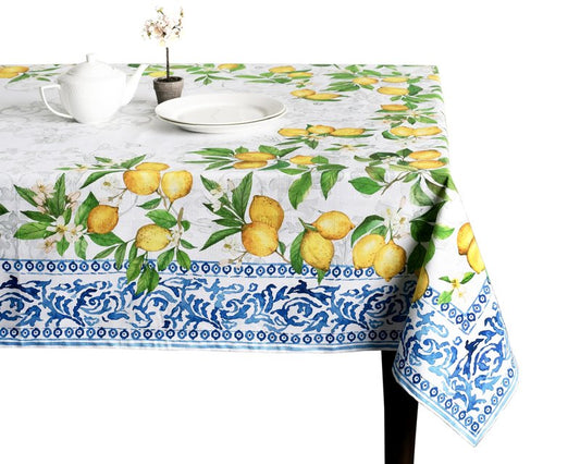 Maison d' Hermine Table Cloth Rectangle Table 100% Cotton 70 x 120 Inches Tablecloth Reusable Decorative for Dining Kitchen Room Farmhouse Home Gifts for Mothers Day Spring Summer - Cedrat