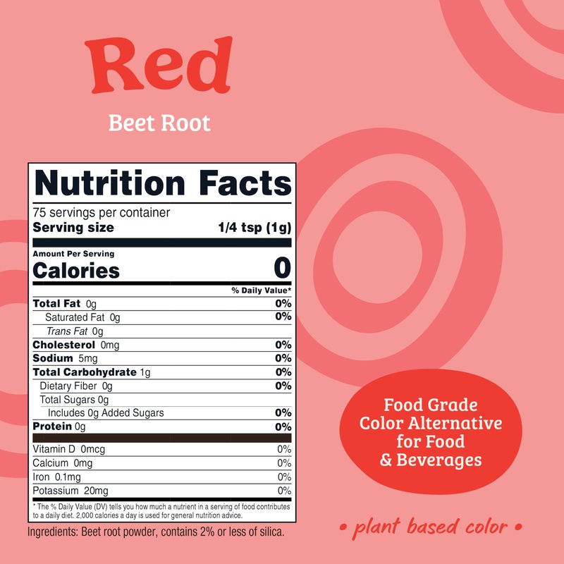 Nutricost Red Plant Based Food Coloring From Beet Root Powder (75 Servings) - Nutricolor Color Alternative For Food & Beverages