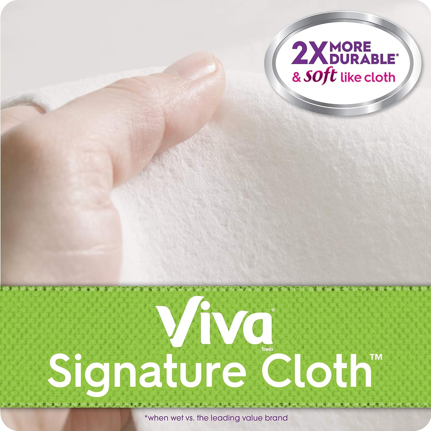 Viva Signature Cloth Paper Towels - Soft & Strong Kitchen Towels, White | 6 Count
