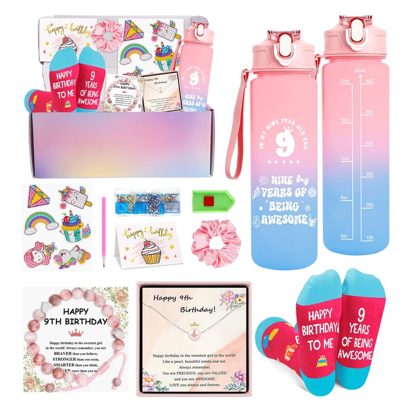 Juesly Gifts for 9 Year Old Girl, 9 Year Old Girl Birthday Gifts for Daughter, Granddaughter, Niece, 9th Birthday Gift for Girls Ideas