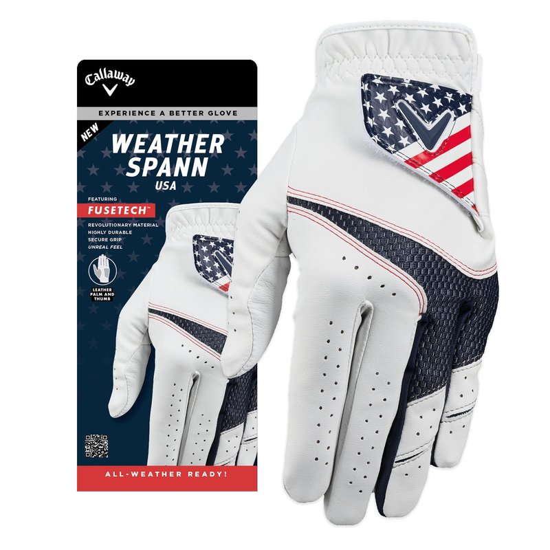 Callaway Golf Weather Spann Glove (Worn on Left Hand,USA,Large,Men's)