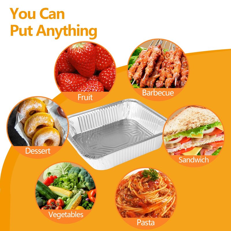 EKACO Thickened 9x13 Aluminum Pans, 10 Pack Heavy Duty & Extra Deep Disposable Aluminum Foil Pans, Disposable Half Size Foil Baking Tray for Cooking, Meal Prep, Baking, Roasting