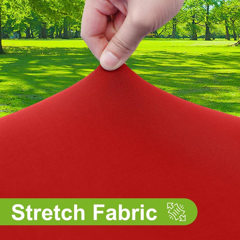Smiry Round Spandex Tablecloth, Elastic Fitted Washable Tablecloths for 36"-44" Tables, Waterpoof Stretch Picnic Table Cover for Dining, Indoor and Outdoor, Red