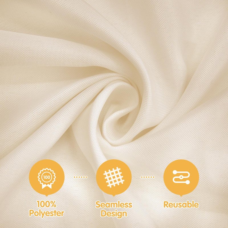 BRILLMAX 6 Pack Beige Tablecloths 90 x 132 Inch for 6ft Rectangle Tables - 150 GSM Polyester Fabric, Floor Length Drop, Water, Stain & Wrinkle Resistant Cloth Cover for Wedding Reception Banquet