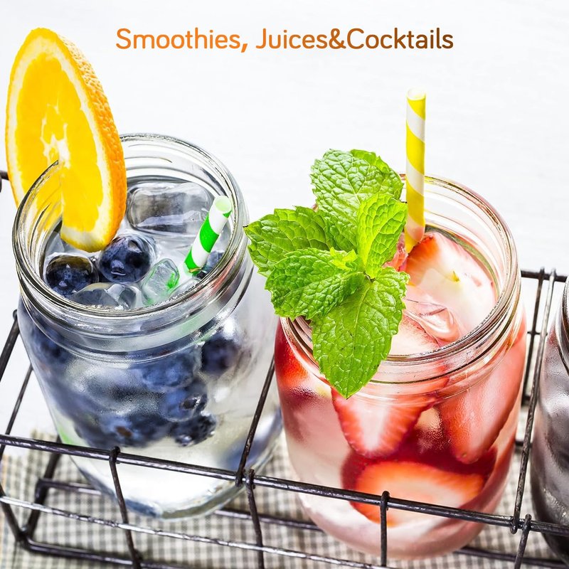Showvigor 2 Pack Regular Mouth Mason Jars 16oz Glass Canning Jars with Airtight Lids for Preserving, Jam, Honey, Jelly, Wedding Favors, Sauces, Meal Prep, Overnight Oats, Salad