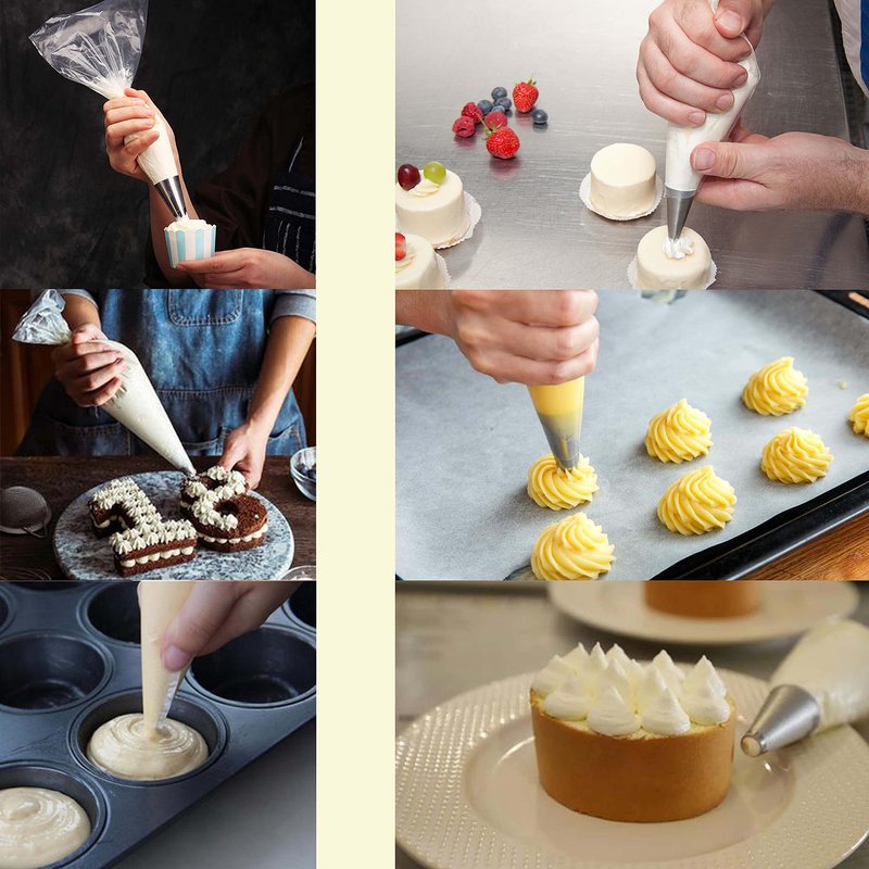 Piping Bags, Pastry Bags 18 Inch 100pcs, Disposable Icing Piping Pastry Bags For Cookie/Cake Decorating Supplies, Anti Burst And Non-Slip Thicken Cake Decorating Bags