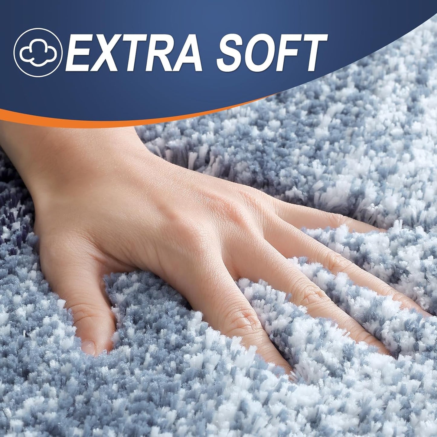 OLANLY Large Bath Rugs - Extra Soft Microfiber, Quick Dry & Washable | 50x30, Airy Blue