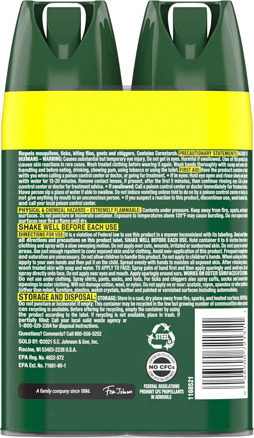 OFF! Deep Woods Mosquito & Tick Repellent Spray - 4 Oz, Non-Greasy, 2 Pack