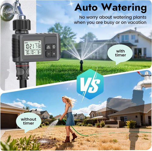 Insoma Water Timer - 1 Zone Outdoor Hose Timer with Auto/Manual/Rain Delay for Garden Irrigation