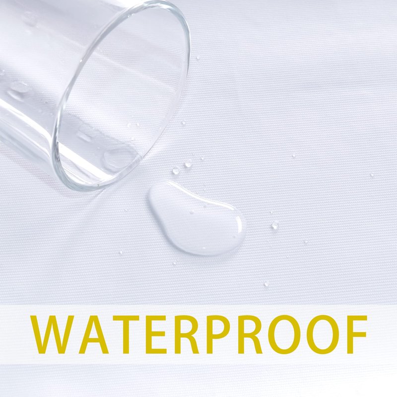 sancua 100% Waterproof Rectangle PVC Tablecloth - 70 x 70 Inch - Oil Proof Spill Proof Vinyl Table Cloth, Wipe Clean Table Cover for Dining Tables, Buffet Parties and Camping, White