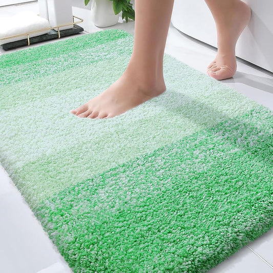OLANLY Bathroom Rugs - Extra Soft Microfiber Mat | Quick-Dry, Machine Washable, 30x20, Green