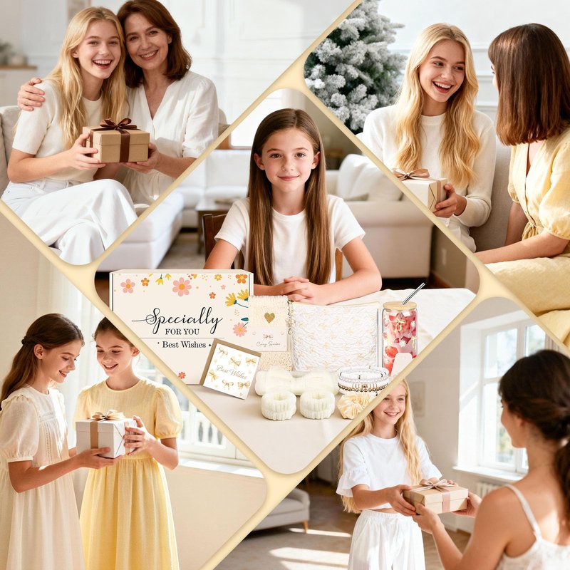 TUZELIYA Exquisite Birthday Gifts for Girls Teens - Best Birthday Presents for Her - Unique Gift Baskets for Women - Graduation Gifts for Best Friends Girlfriend Daughter Mom Sister Coworker - Beige