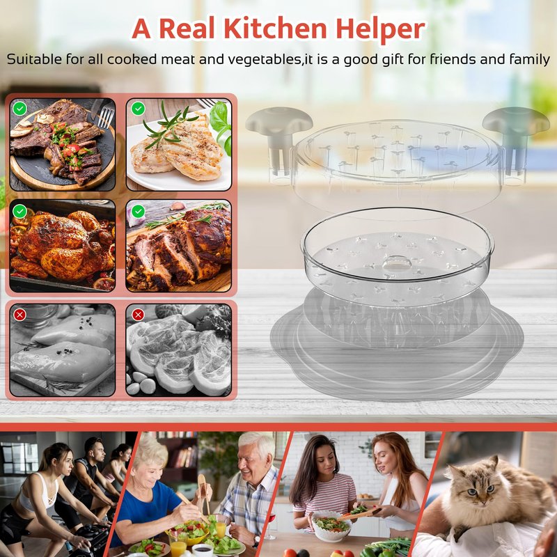 SURETIVIAN Chicken Shredder Plate, 7.09inch Removable Plate for Meat Shredder, Clear Removable Tray Only Suitable for SURETIVIAN Chicken Shredder Tool Twist, Easy to Install