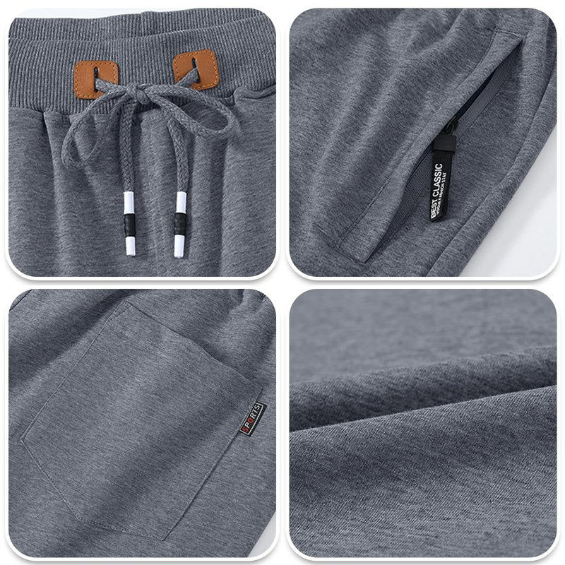 QPNGRP Mens Shorts Casual Drawstring Zipper Pockets Elastic Waist Darkgray 34