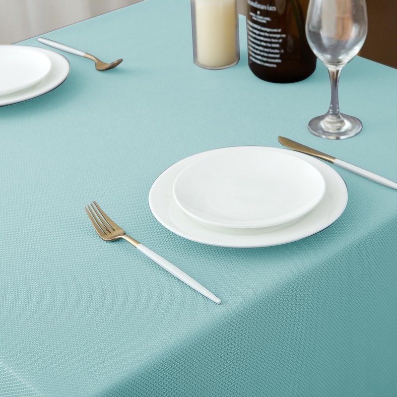 Biscaynebay Textured Fabric Christmas Rectangle Table Cloth 52x70 Inches, Hunter Green Water Resistant Spill Proof Tablecloths for Dining, Kitchen, Wedding and Parties, etc. Machine Washable
