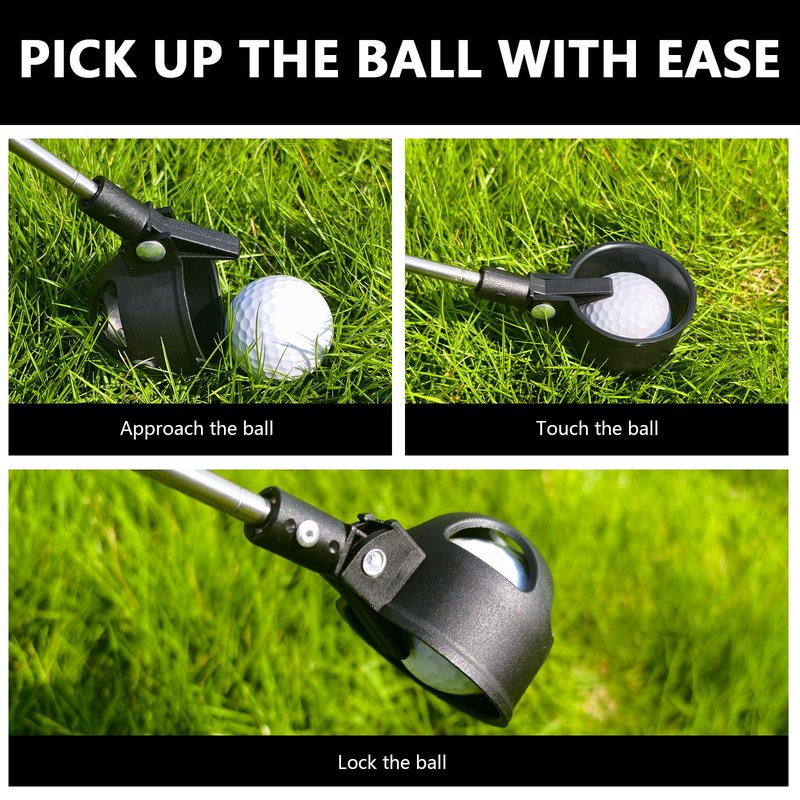 QPPKII 6Ft/9Ft Golf Ball Retriever for Water Telescopic, Ball Retriever Tool Golf Ball Grabber, Golf Accessories Gifts for Men Women