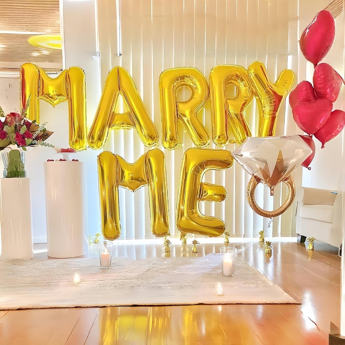 Skiennix 40-Inch Gold Helium Balloon Letters - Custom A-Z Foil Alphabet Decor for Parties