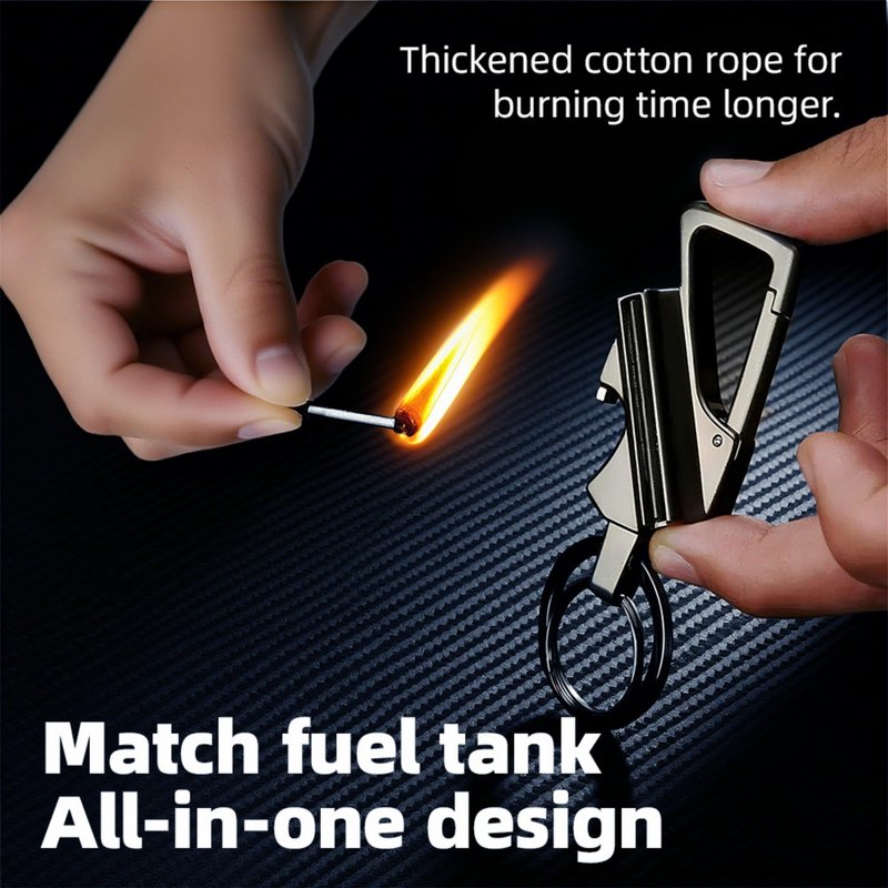 The Infinite Keychain Lighter, Ideal for Outdoor Lovers: Reusable, Multi Keychain, Bottle Opener. Waterproof, Portable—Great for Camping, Hiking, BBQ, Survival, Ligniting Adventures.No Kerosene(1Pc)