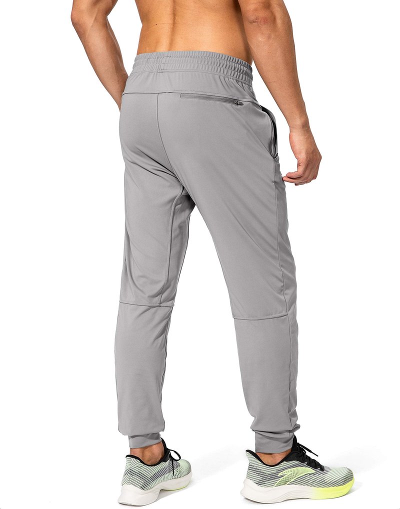 G Gradual Men's Sweatpants with Zipper Pockets Athletic Pants Traning Track Pants Joggers for Men Soccer, Running, Workout(Light Grey,S)